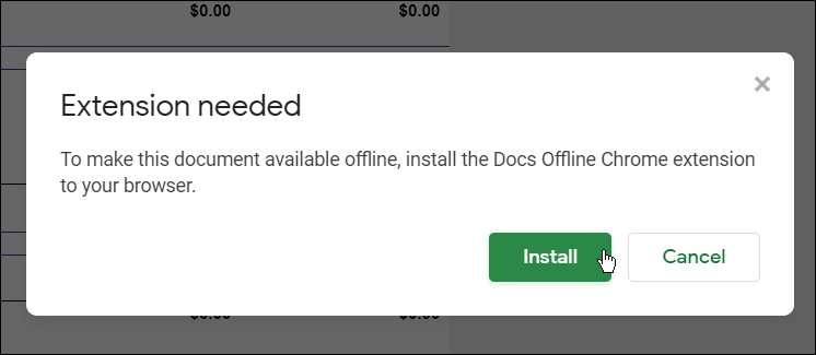 Următorul supliment de instalare folosește Google Docs offline