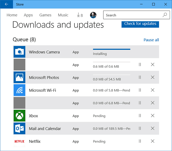Actualizări de aplicații Windows 10