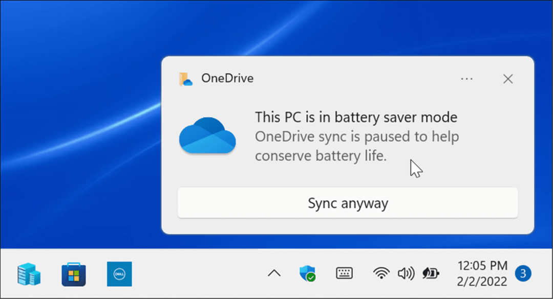 Modul de economisire a bateriei Sincronizarea OneDrive întreruptă