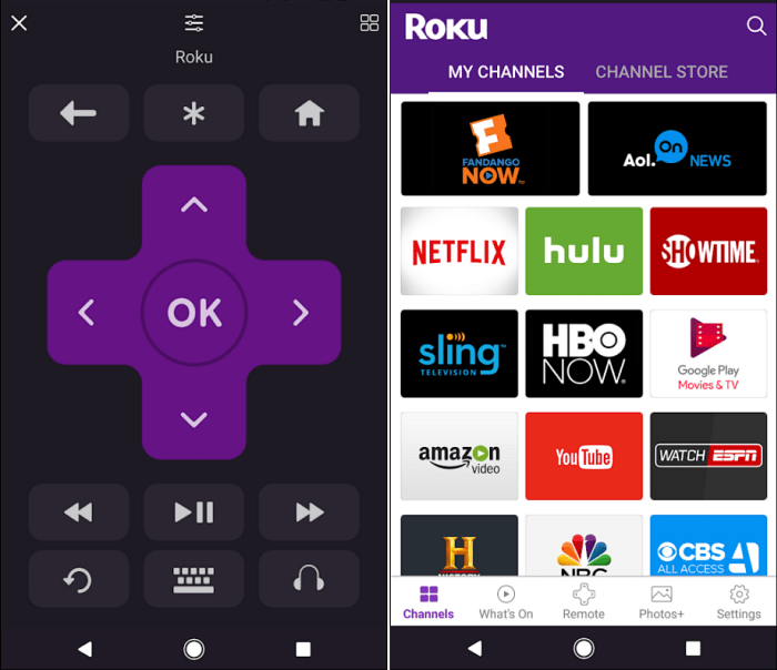 Aplicația Roku Remote Android