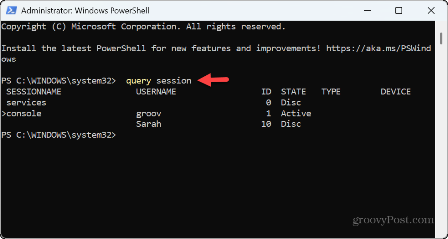 interogare powershell