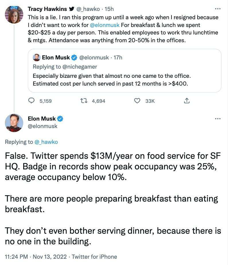 Elon Musk și Tracy Hawkins s-au certat pe Twitter