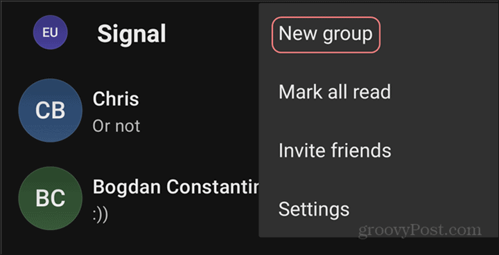 WhatsApp către Grupuri de semnale noi