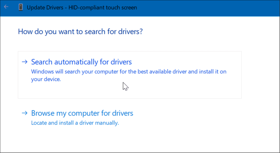 Actualizați driverele Windows 11 touchscreen nu funcționează