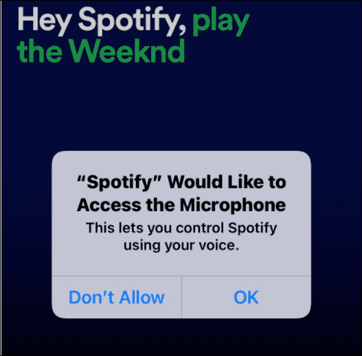 oferi spotify acces la microfon