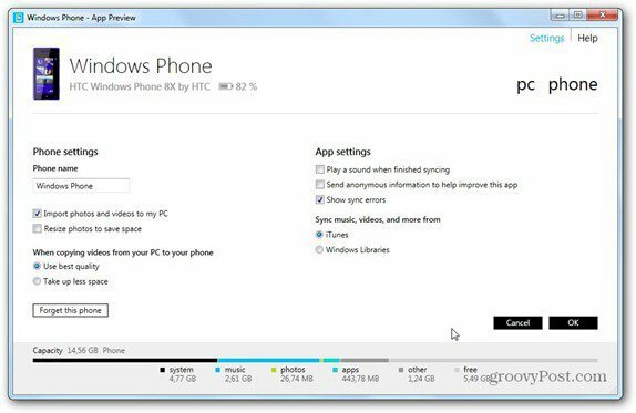 Windows phone 8 Setări telefon Windows