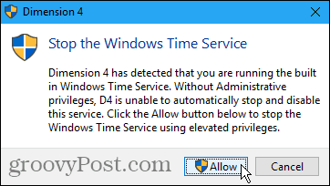 Opriți Windows Time Service