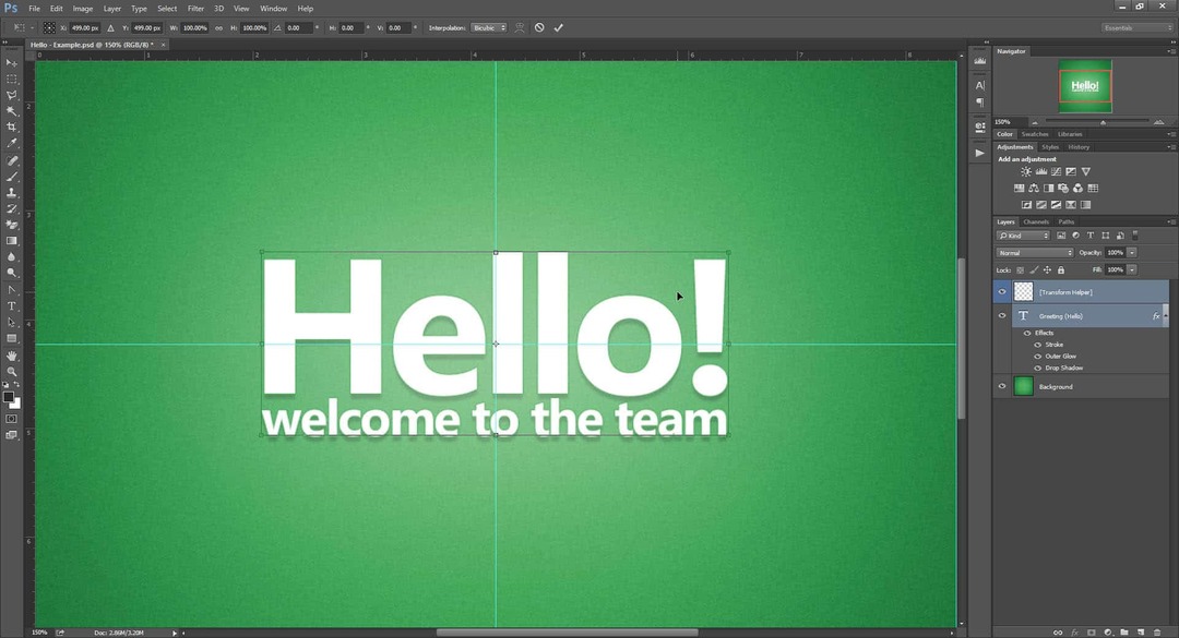 Cheat Photoshop Layer de text Transformări Trick Tabelul perfect de delimitare Photoshop text transforma înșelăciune