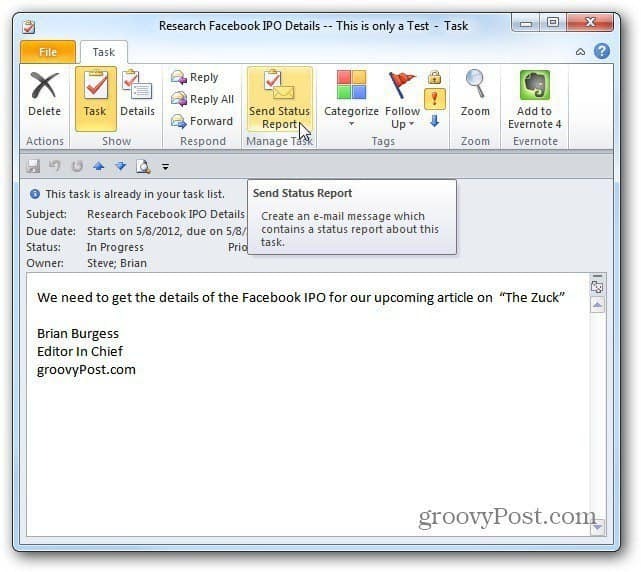 Cum să atribuiți sarcini în Outlook 2010