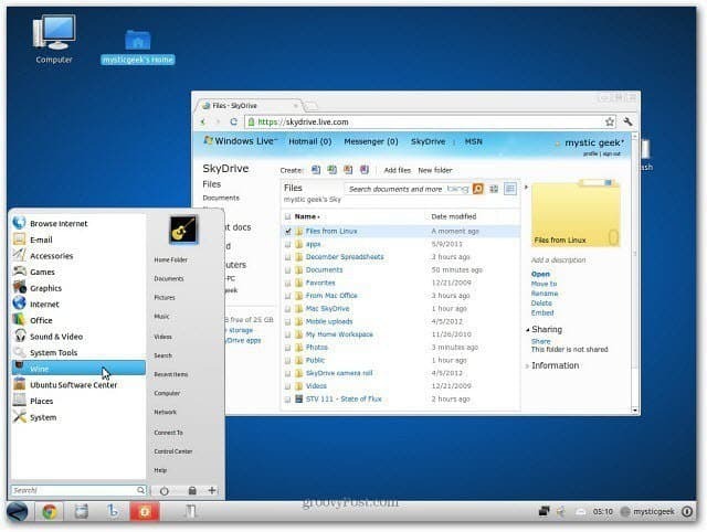 UI Web SkyDrive Linux