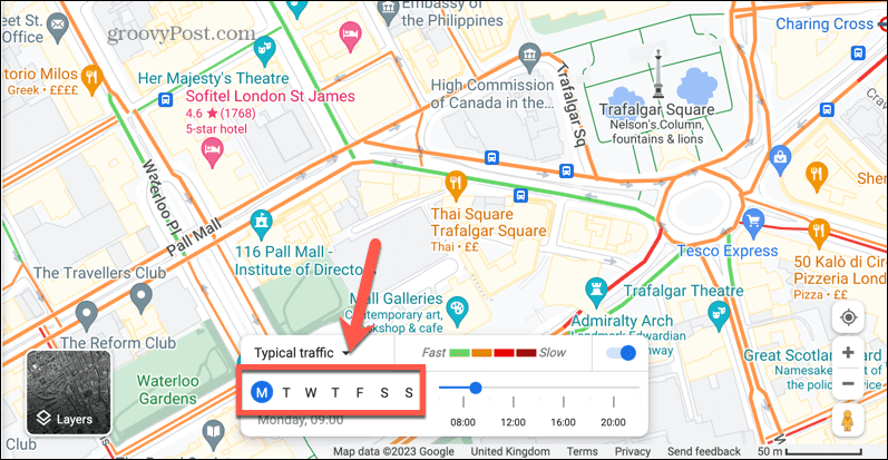 google maps zi de trafic tipică