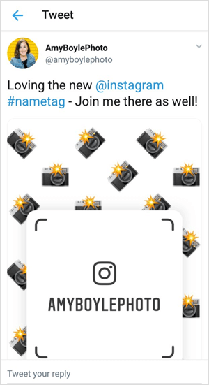 Promovați-vă eticheta de nume Instagram pe canale sociale precum Twitter.