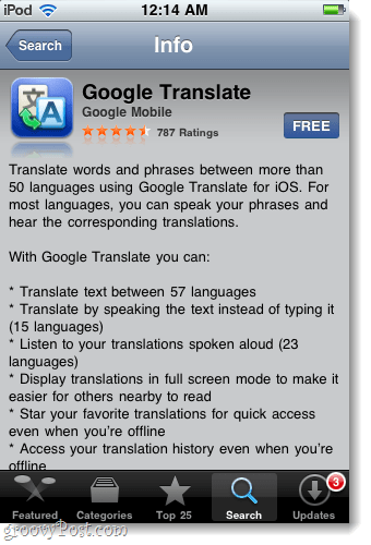 descărcați și instalați aplicația Google translate pentru iPhone, ipad și ipod