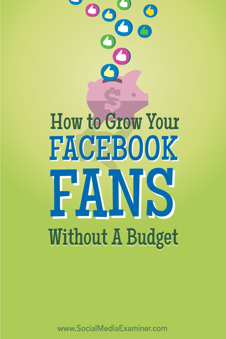Cum să-ți dezvolți fanii Facebook fără un buget: Social Media Examiner