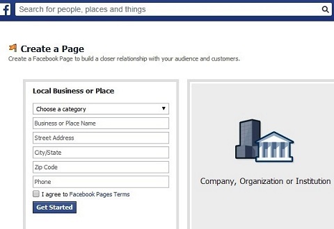 crearea paginii de afaceri facebook
