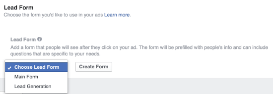 Instrumente de publicare pe Facebook formularele de plumb