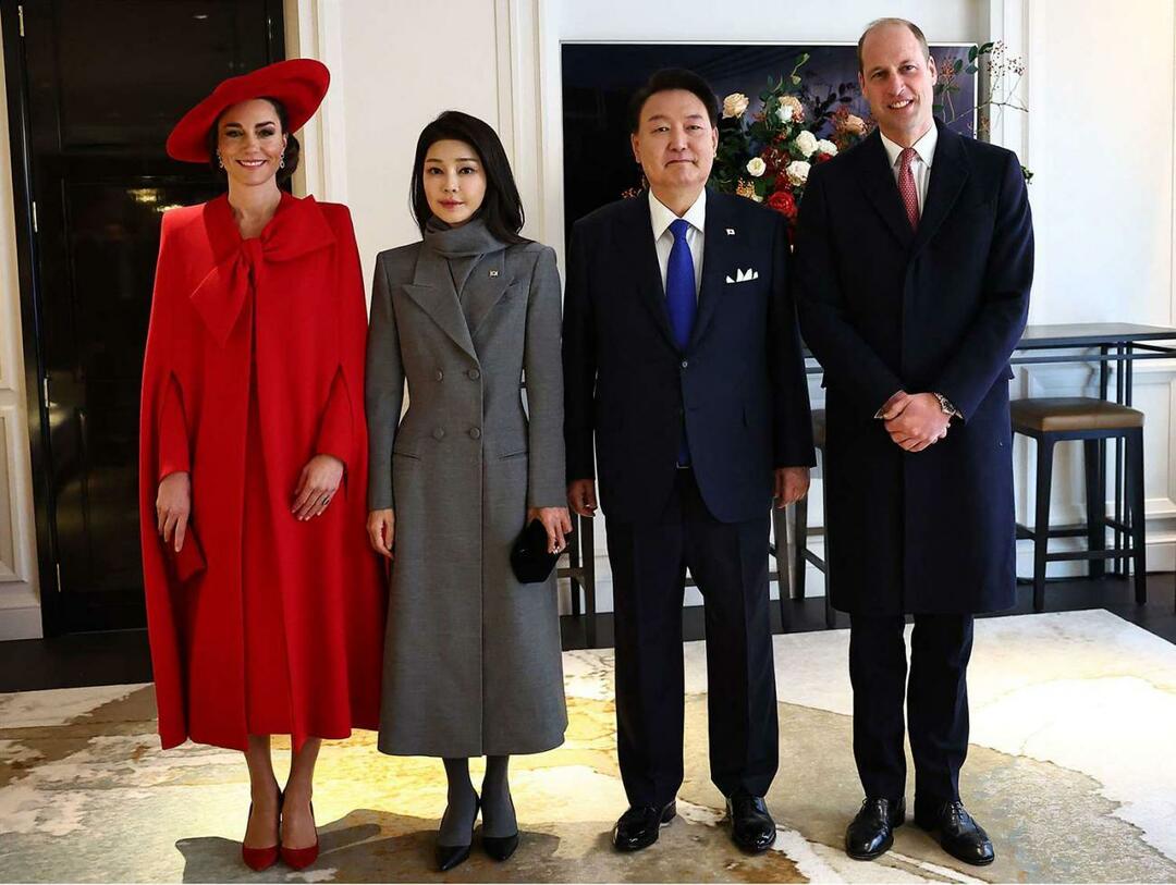 Kate Middleton și Prințul William cu președintele sud-coreean Yoon Suk Yeol și soția sa Kim Keon Hee
