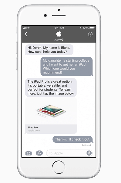 Apple a prezentat Business Chat, o nouă modalitate puternică pentru companii de a se conecta cu clienții din cadrul iMessage.