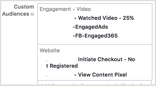 Vizați segmente de public personalizate Facebook care v-au văzut mesajele înainte.