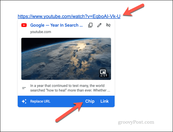 Modificarea unui link YouTube în Google Docs