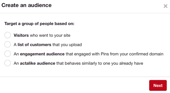 Publicurile Pinterest funcționează similar cu publicurile personalizate Facebook.