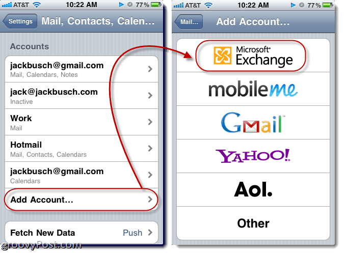 Adăugarea Hotmail Exchange ActiveSync la iPhone