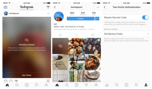 Instagram extinde autentificarea în doi factori la toți utilizatorii și începe să estompeze conținutul sensibil.