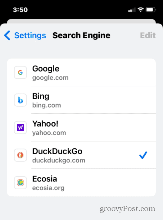 Google Chrome Alegeți Motorul de căutare