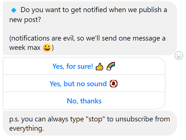 Puteți oricând să renunțați la mesajele chatbot.