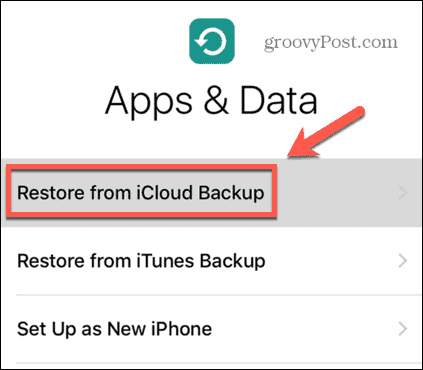 restaurare iPhone din backup iCloud