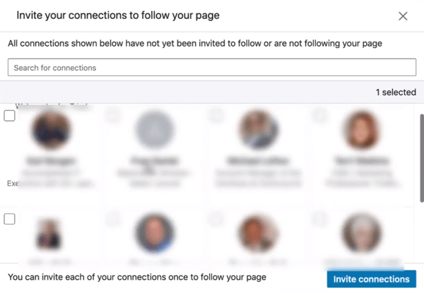 Invitați conexiunile să vă urmeze pagina LinkedIn, pasul 2.