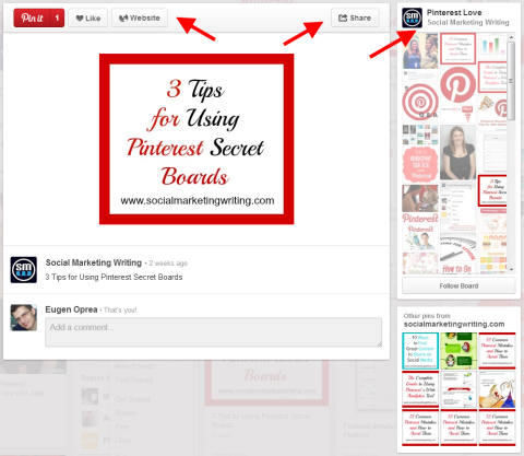 Pinul extins Pinterest