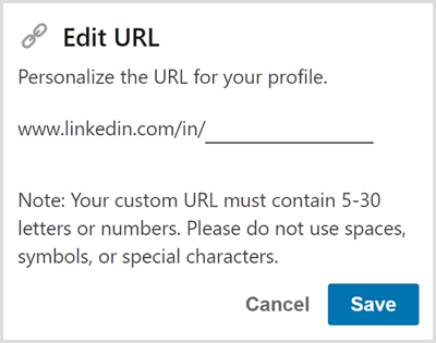 Editați adresa URL a profilului dvs. LinkedIn.