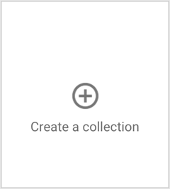 butonul de creare a unei colecții google +