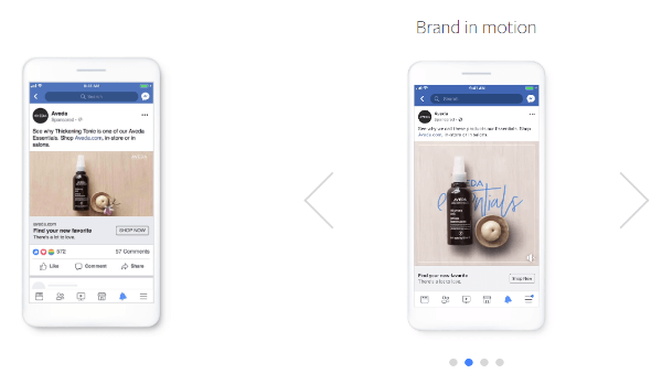 Creative Shop de la Facebook a lansat o nouă abordare de producție numită Create to Convert, ușor cadru pentru a adăuga mișcare ușoară imaginilor statice pentru a crea mai convingător și mai eficient reclame cu răspuns direct.