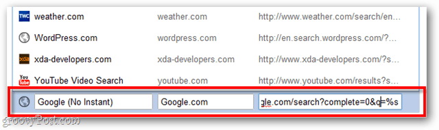 adăugați un motor de căutare la Google Chrome