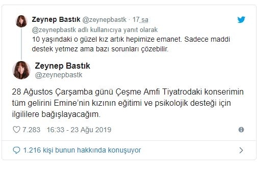 Împărtășirea lui Zeynep Bastık