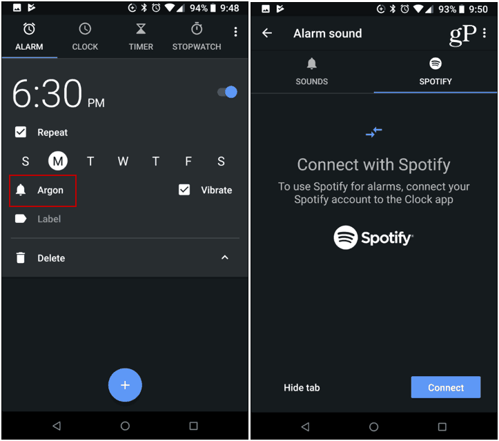 Google Spot Alock Clock Spotify