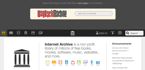 Site-uri web precum Way Back Machine pot captura conținut de pe site-urile de socializare pe care motoarele de căutare le indexează.