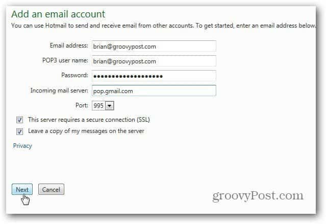 Cum să adăugați Gmail la Outlook.com