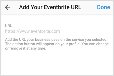 Adăugați adresa URL pentru contul sau pagina aplicației terță parte