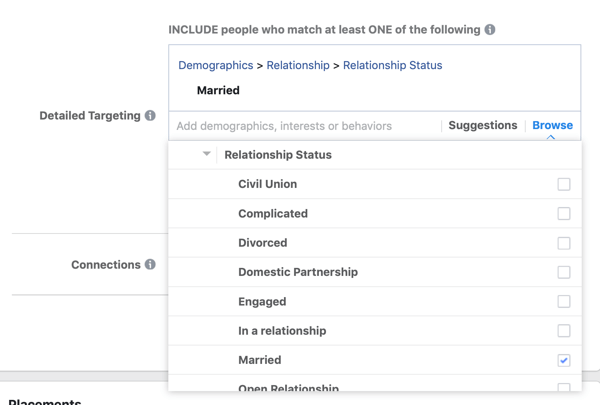 Opțiuni de direcționare demografică pentru o campanie de anunțuri cu plumb Facebook.