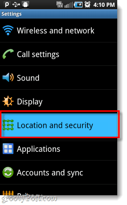 Setări pentru locația și securitatea Android
