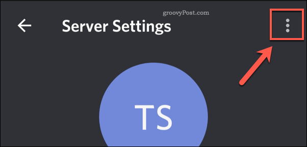 Pictograma meniului cu trei puncte pentru setările serverului Discord