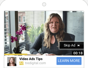 Cum să configurați o campanie de anunțuri YouTube, pasul 6, alegeți un format de anunț YouTube, exemplu de anunțuri TrueView