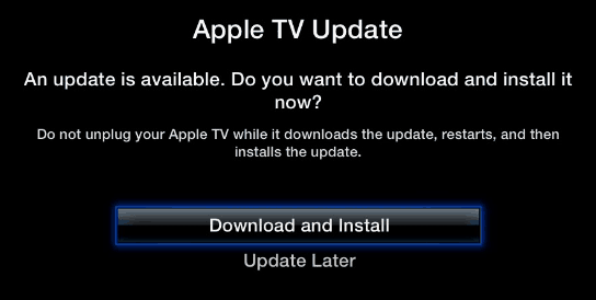 Actualizați software-ul Apple TV