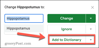 adăugați în dicționar Google sheets