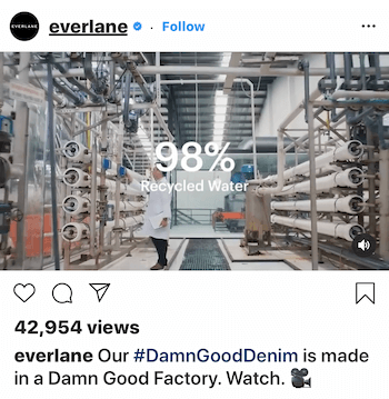 Postare video pe Instagram pentru Everlane