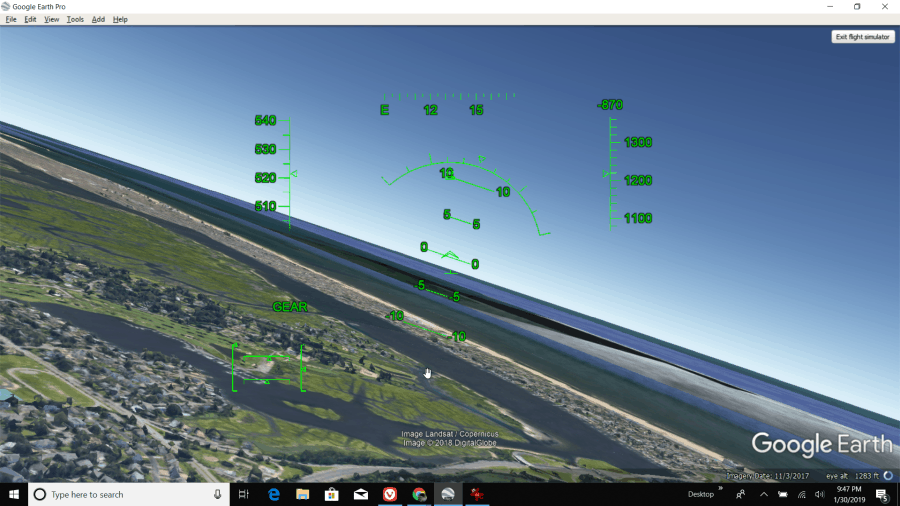 simulator de zbor Google Earth