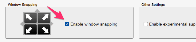 Funcția Snapping Window